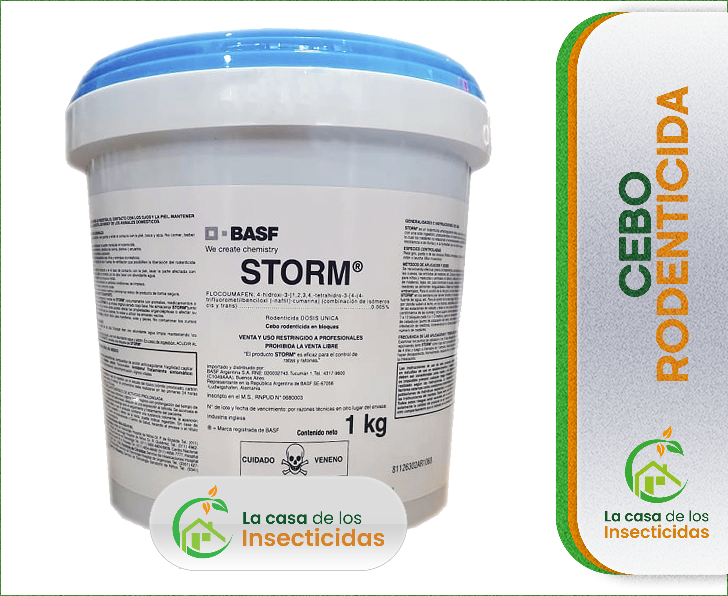 Storm x 1 kg rodenticida flocoumafen